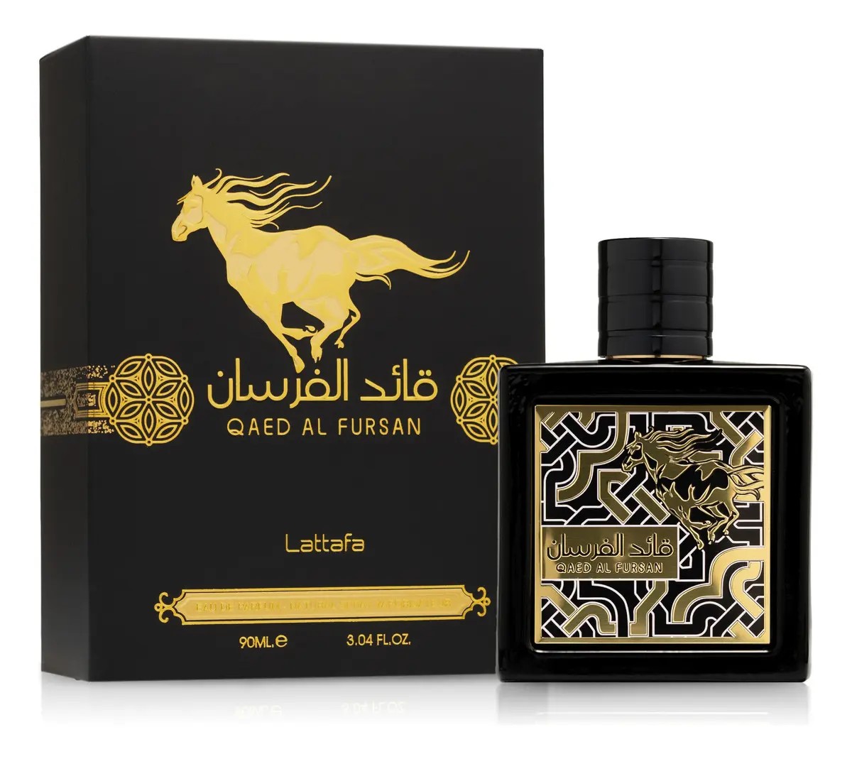 Perfume Lattafa Qaed Al Fursan Eau De Parfum Unissex 90Ml - Negro